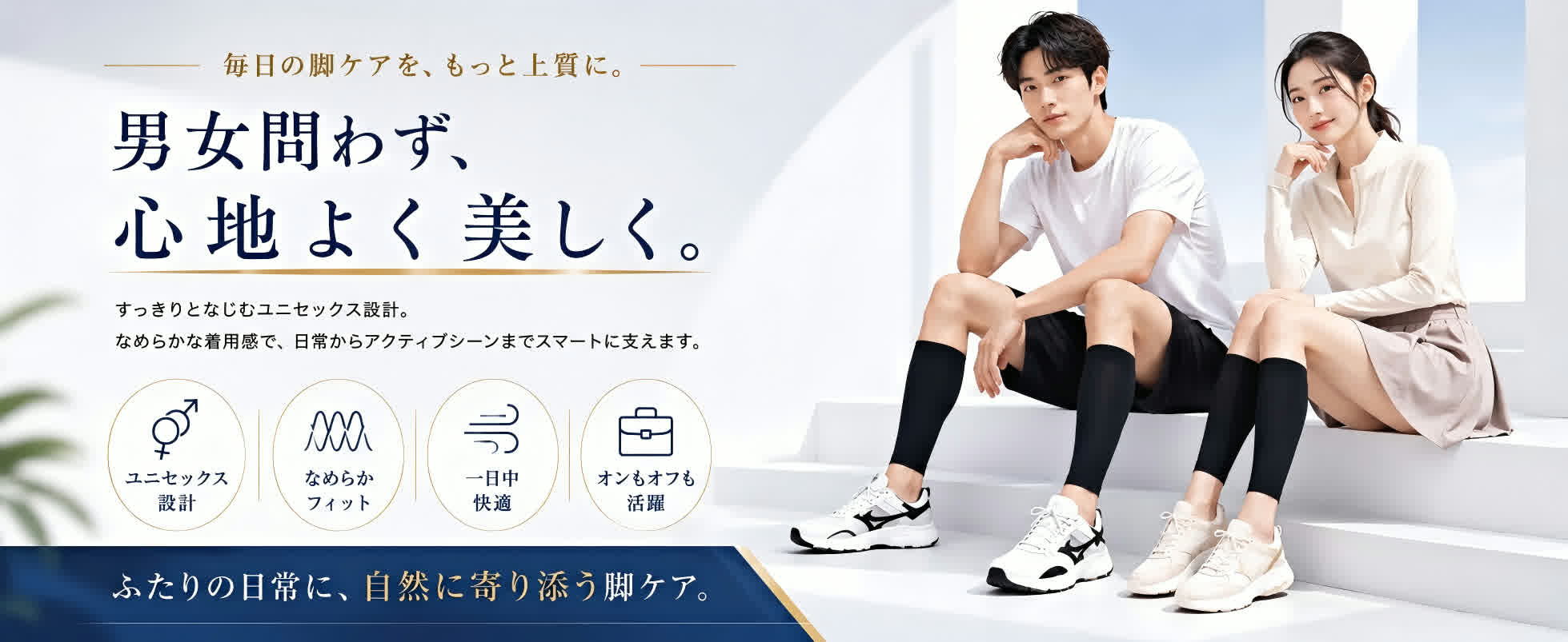 Mediken 着圧ソックス ME0011 男女兼用のシンプルデザイン