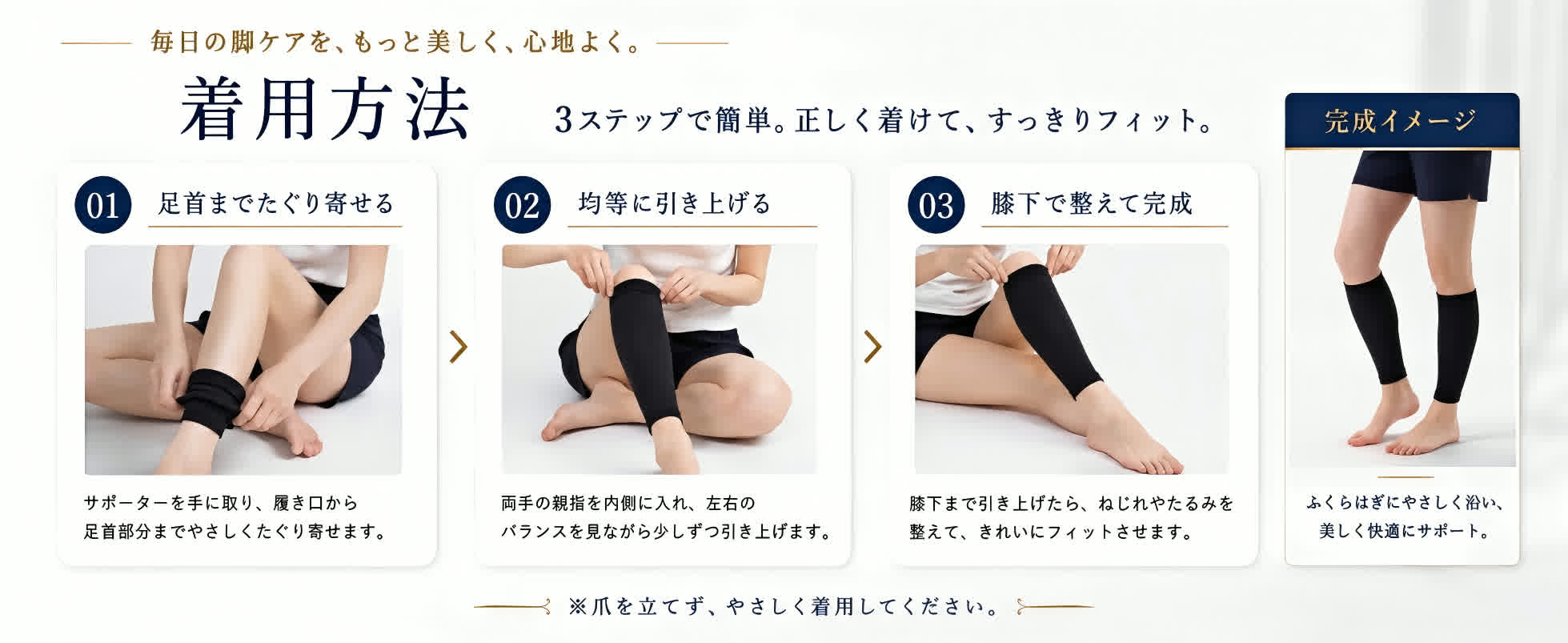 Mediken 着圧ソックス ME0011 着用方法