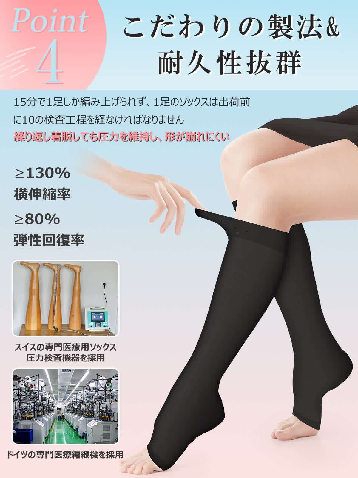 着圧ソック つま先なし ME012 - MEDIKEN(メディケン)公式サイト 医療